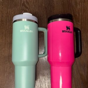 Stanley Mint Green and Bright Pink Travel Mugs